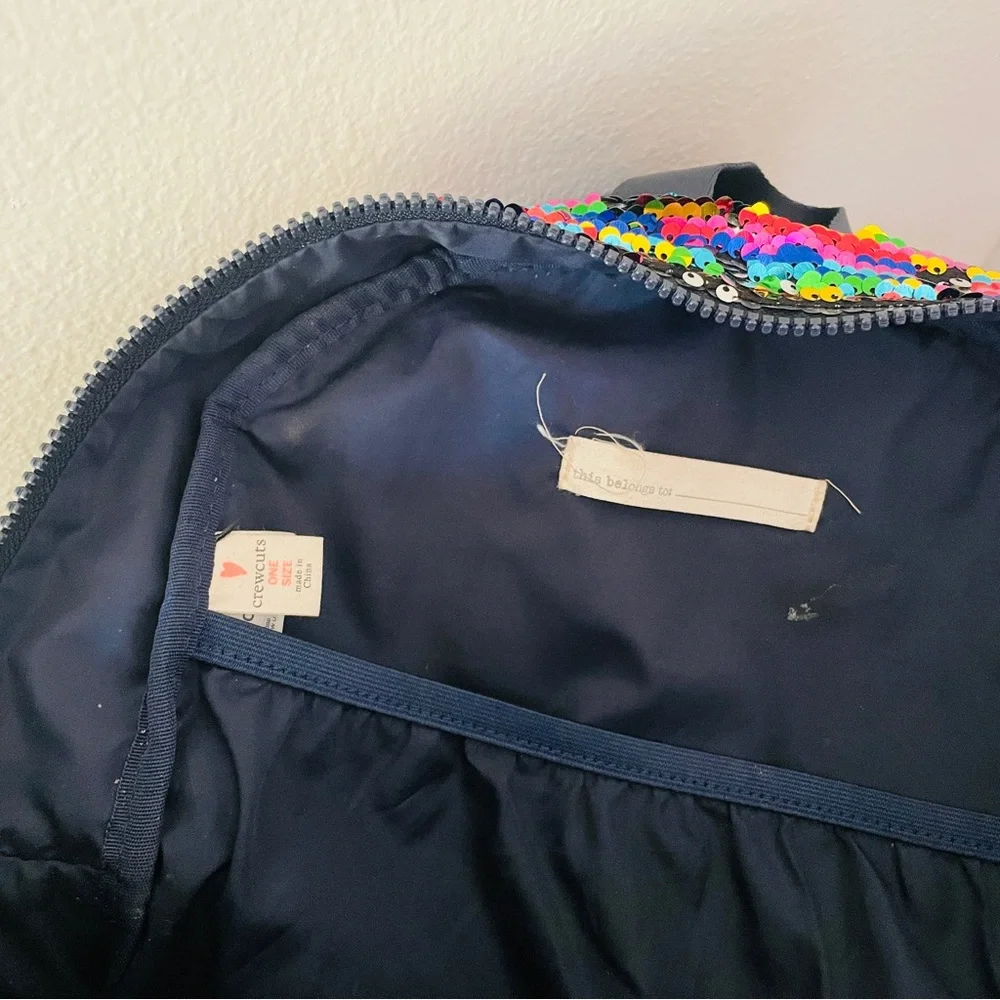 Crewcuts Rainbow Sequin Flip Backpack